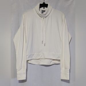🪻Sweaty Betty Off-White Harmonise Luxe High Neck Sweatshirt XS Made In Italy